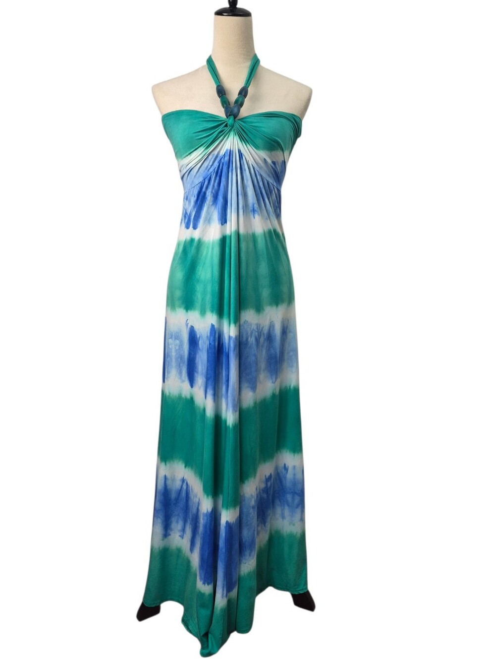 Victoria's Secret Tie Dye Halter Bra Top Maxi Dress M Cutout Boho Resort Mermaid